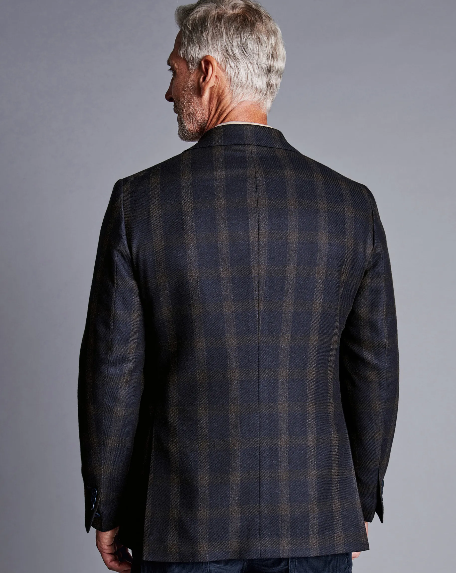 Coats & Jackets|Blazers<Charles Tyrwhitt Luxury Italian Check Jacket - Navy