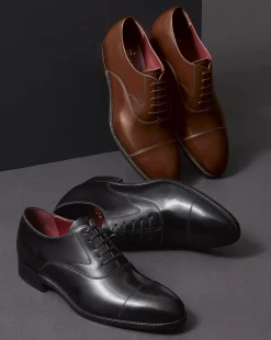 Black Tie|Smart Shoes<Charles Tyrwhitt Made in England High-Shine Leather Oxford Shoes - Black