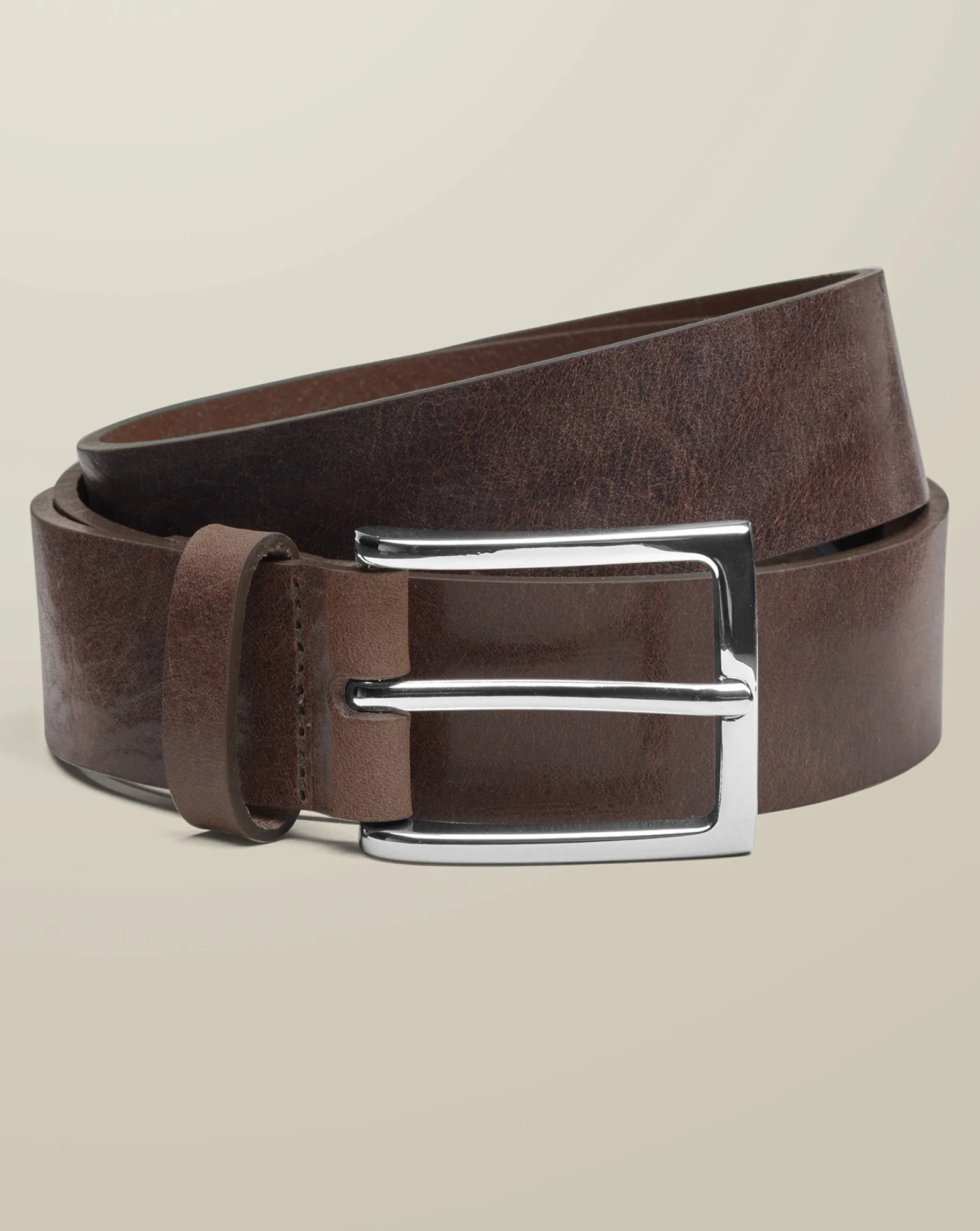 Belts & Suspenders|Leather Goods<Charles Tyrwhitt Made in England Leather Chino Belt - Chocolate Brown