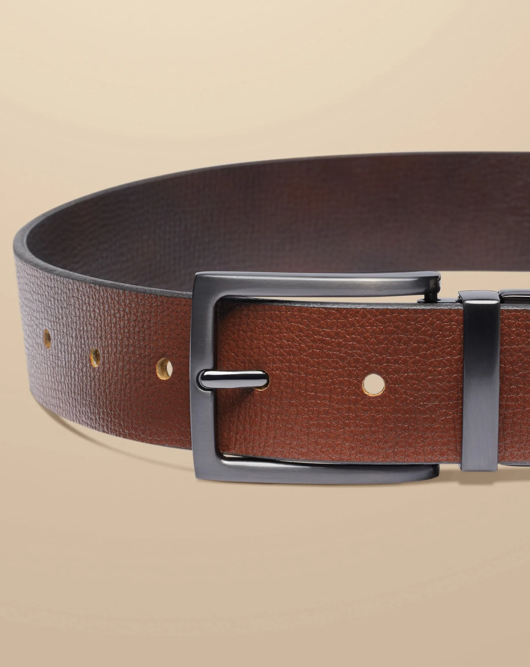 Belts & Suspenders<Charles Tyrwhitt Made In England Leather Reversible Chino Belt - Dark Tan