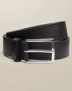 Belts & Suspenders|Leather Goods<Charles Tyrwhitt Made in England Textured Leather Chino Belt - Black