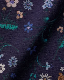 Business Casual Shirts|Casual Shirts<Charles Tyrwhitt Made With Liberty Fabric Large Floral Print Semi-Spread Collar Shirt - Navy