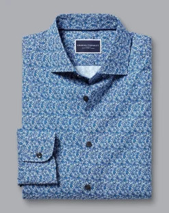Liberty Print Shirts|Business Casual Shirts<Charles Tyrwhitt Made With Liberty Fabric Berry Print Semi-Spread Collar Shirt - Blue Indigo