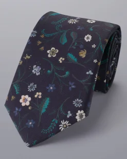 Liberty Print Shirts|Wedding<Charles Tyrwhitt Made With Liberty Fabric Large Floral Print Cotton Tie - Navy