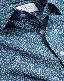 Liberty Print Shirts|Dress Shirts<Charles Tyrwhitt Made With Liberty Fabric Petal Print Semi-Spread Collar Shirt - Blue Indigo