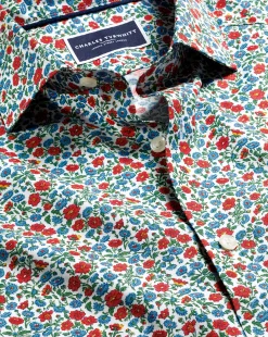 Business Casual Shirts|Casual Shirts<Charles Tyrwhitt Made With Liberty Fabric Floral Print Shirt Semi-Spread Collar Shirt - Red