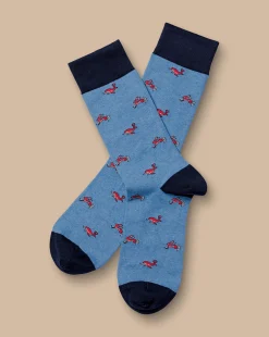 Socks<Charles Tyrwhitt Melange Hare Socks - Cornflower Blue