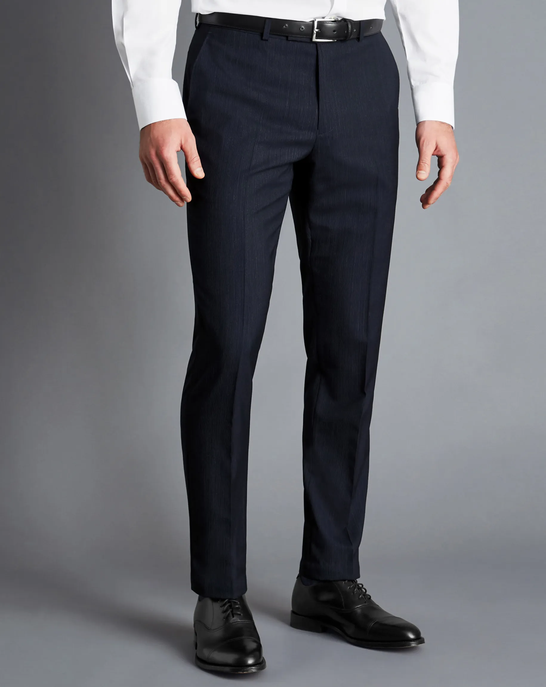 Suit Pants|Pants & Shorts<Charles Tyrwhitt Melange Pinstripe Suit Pants - Dark Navy