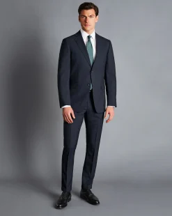 Suit Pants|Pants & Shorts<Charles Tyrwhitt Melange Pinstripe Suit Pants - Dark Navy