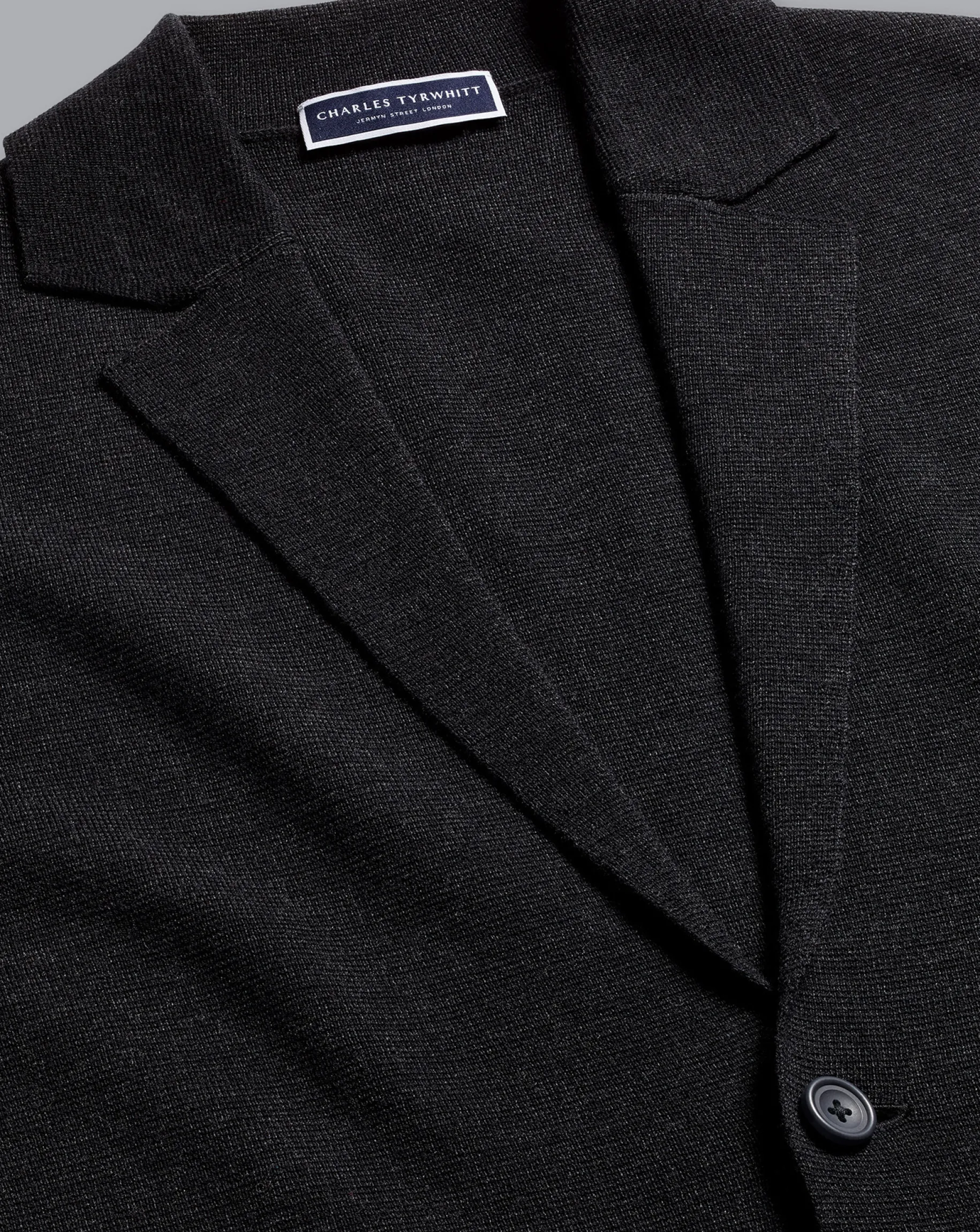 Grey Sweaters|Merino Sweaters<Charles Tyrwhitt Merino Blazer - Grey Charcoal