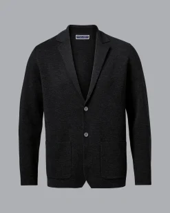 Grey Sweaters|Merino Sweaters<Charles Tyrwhitt Merino Blazer - Grey Charcoal