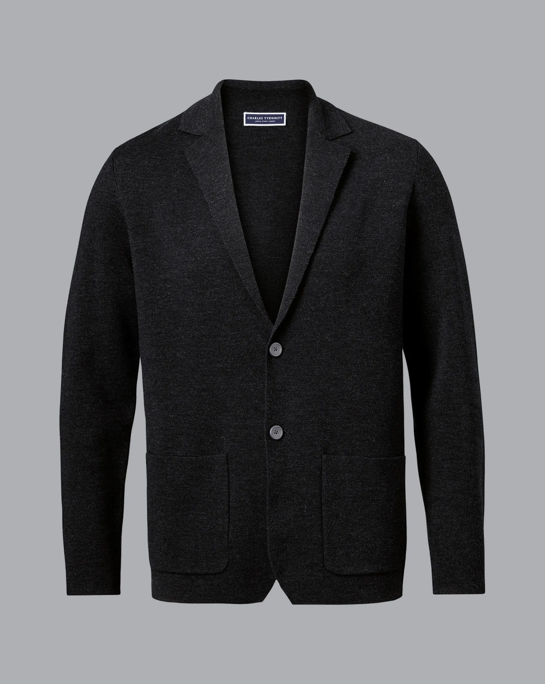 Grey Sweaters|Merino Sweaters<Charles Tyrwhitt Merino Blazer - Grey Charcoal