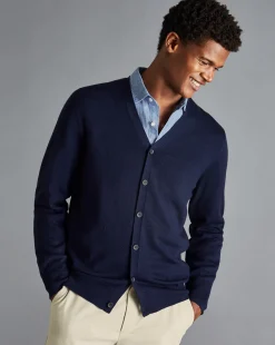 Blue Sweaters|Cardigans<Charles Tyrwhitt Merino Cardigan - Navy