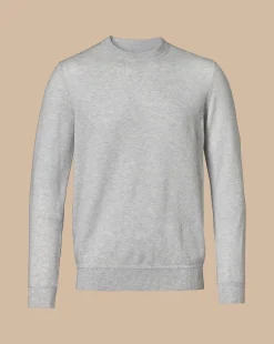 Sweaters|Crew Neck Sweaters<Charles Tyrwhitt Merino Cashmere Crew Neck Sweater - Silver