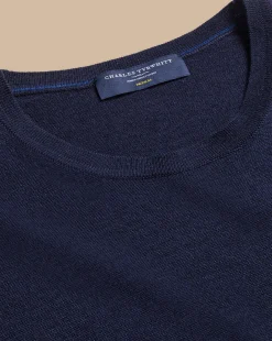 Crew Neck Sweaters|Sweaters<Charles Tyrwhitt Merino Crew Neck Sweater - Navy