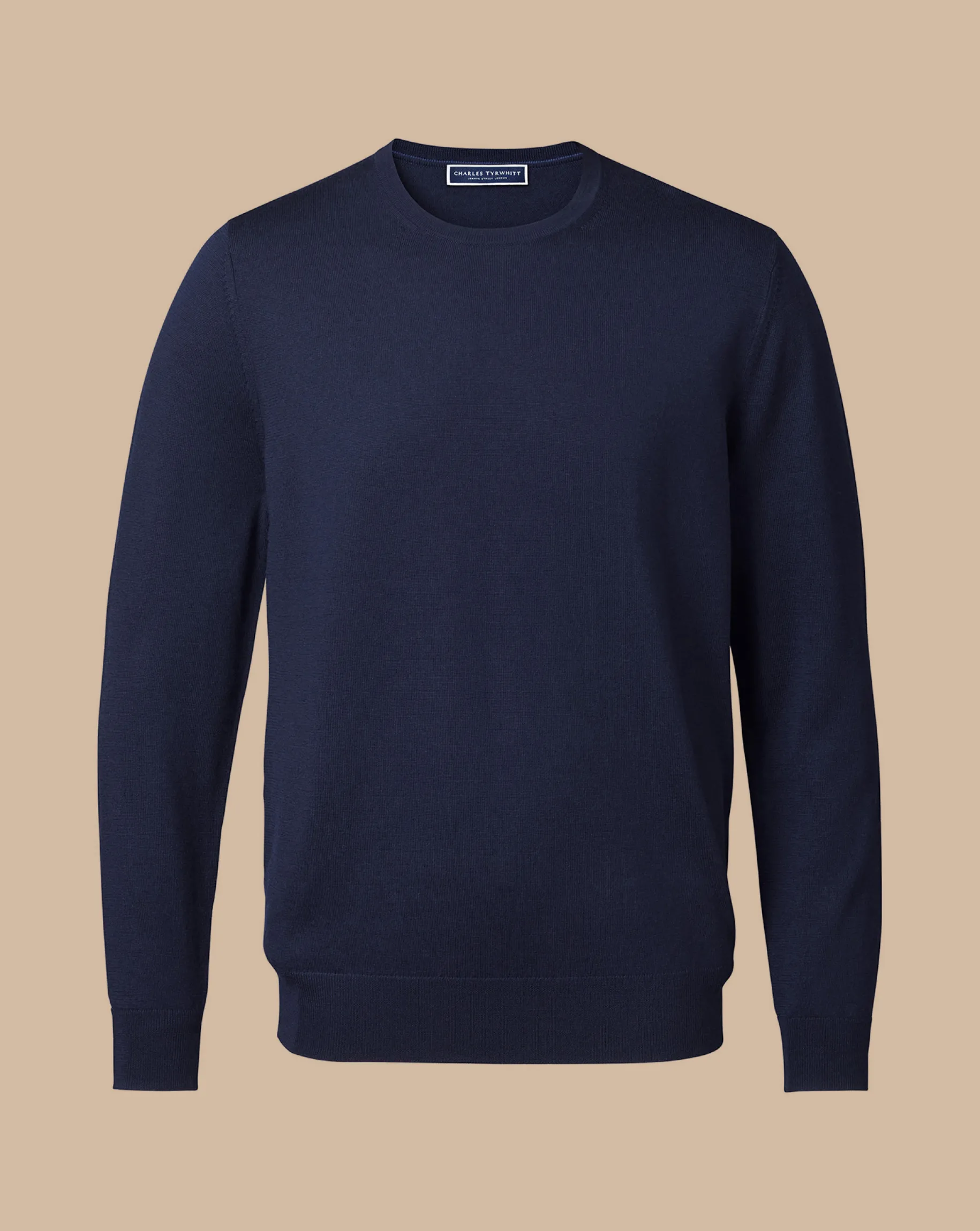 Crew Neck Sweaters|Sweaters<Charles Tyrwhitt Merino Crew Neck Sweater - Navy