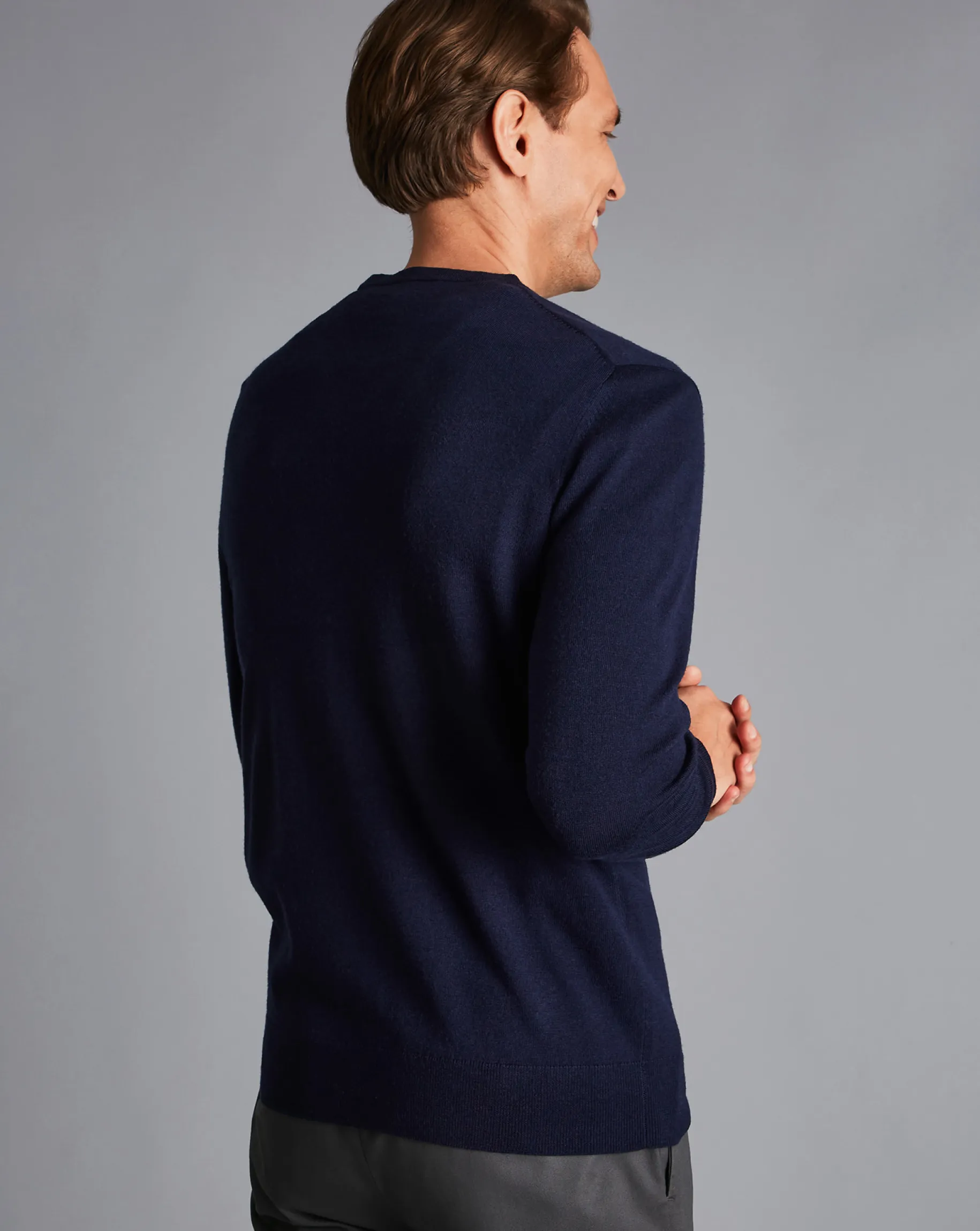 Crew Neck Sweaters|Sweaters<Charles Tyrwhitt Merino Crew Neck Sweater - Navy