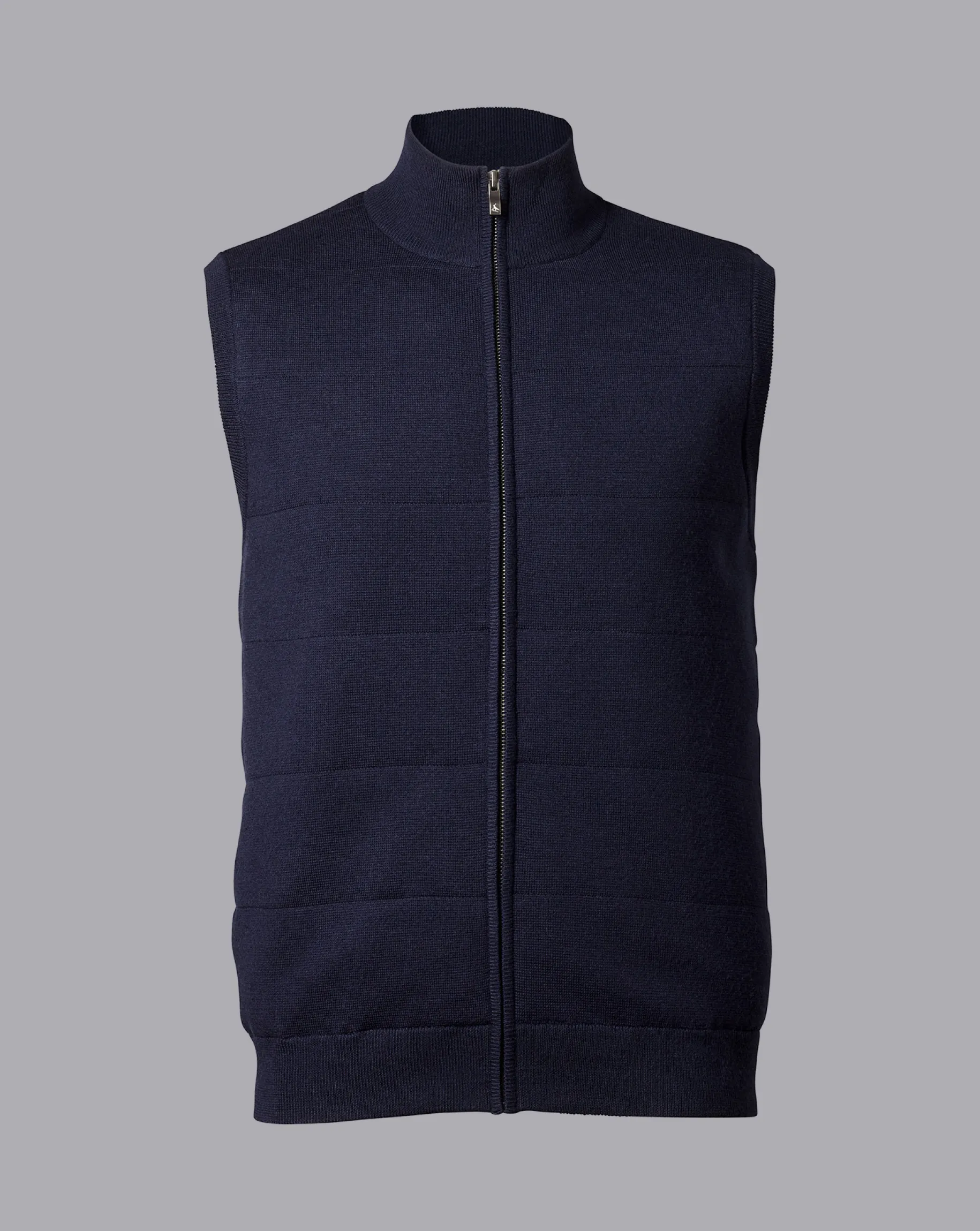 Golf Collection|Sweaters<Charles Tyrwhitt Merino Funnel Neck Vest - Navy