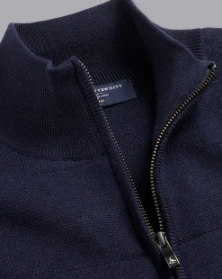 Golf Collection|Sweaters<Charles Tyrwhitt Merino Funnel Neck Vest - Navy