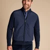 Blue Sweaters|Casual Jackets<Charles Tyrwhitt Merino Padded Funnel Neck Jacket - Navy