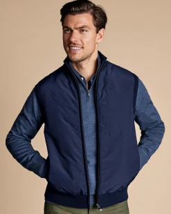 Vests|Merino Sweaters<Charles Tyrwhitt Merino Padded Funnel Neck Vest - Navy