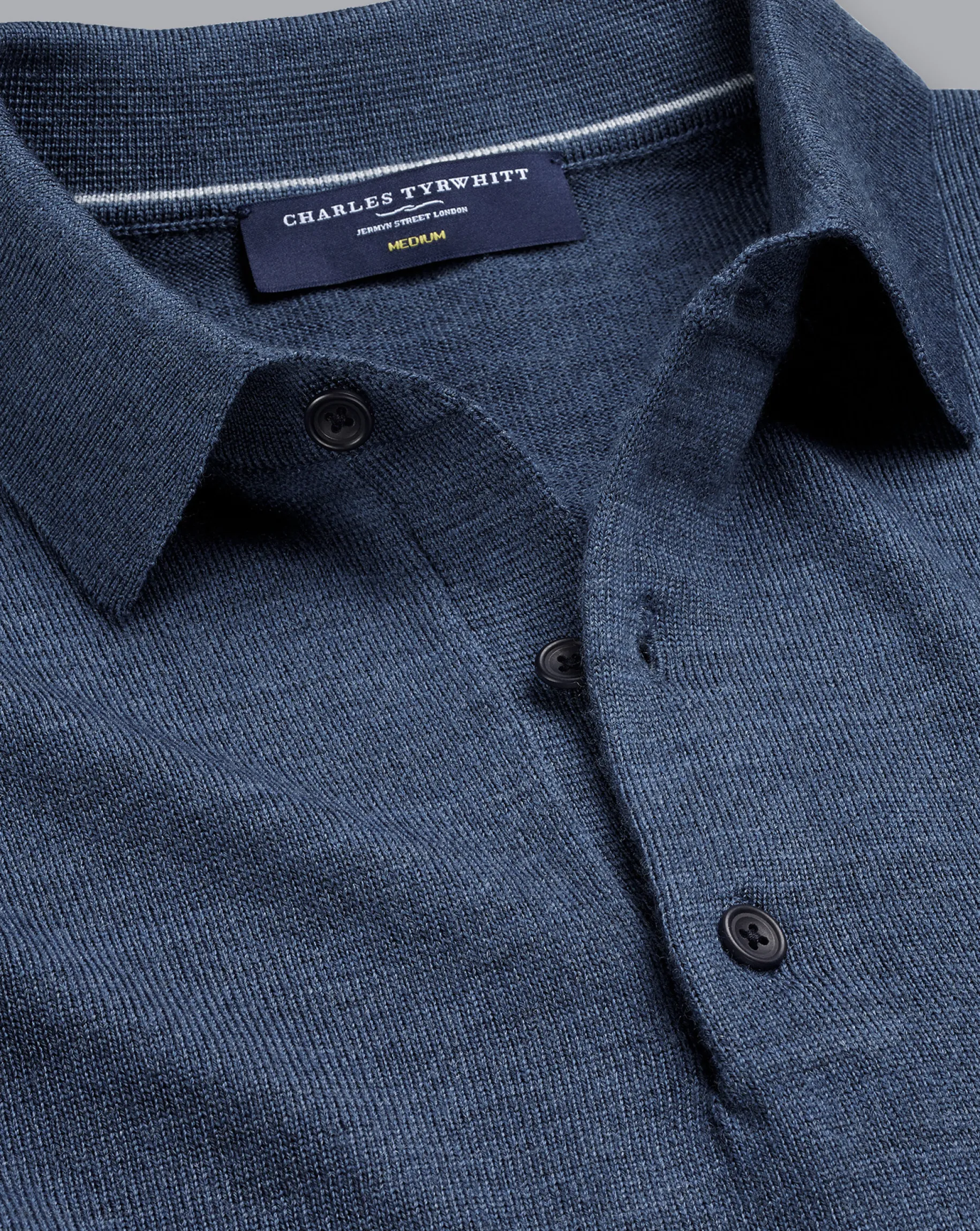 Blue Shirts|Blue<Charles Tyrwhitt Merino Polo Sweater - Indigo