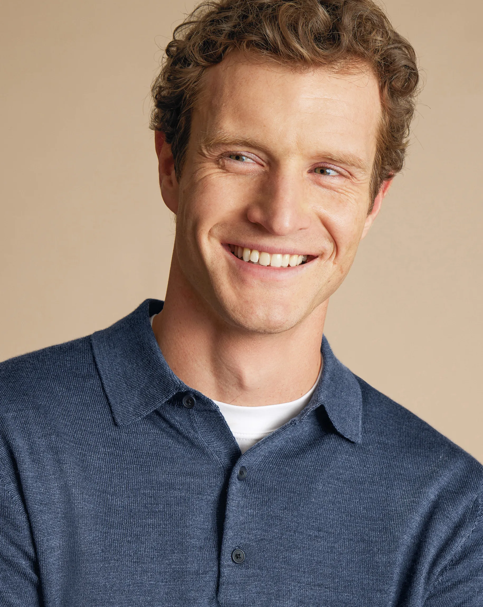 Blue Shirts|Blue<Charles Tyrwhitt Merino Polo Sweater - Indigo