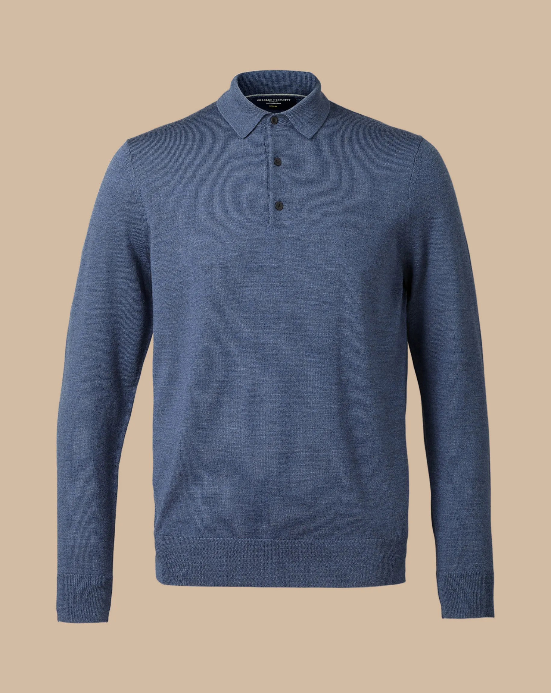 Blue Shirts|Blue<Charles Tyrwhitt Merino Polo Sweater - Indigo