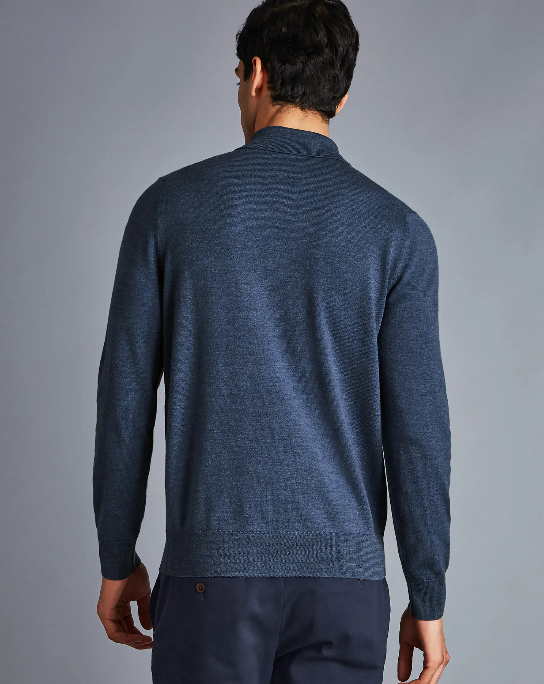 Blue Shirts|Blue<Charles Tyrwhitt Merino Polo Sweater - Indigo