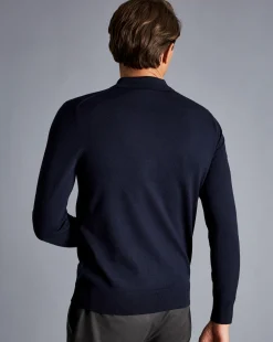 Blue Shirts|Blue<Charles Tyrwhitt Merino Polo Sweater - Navy