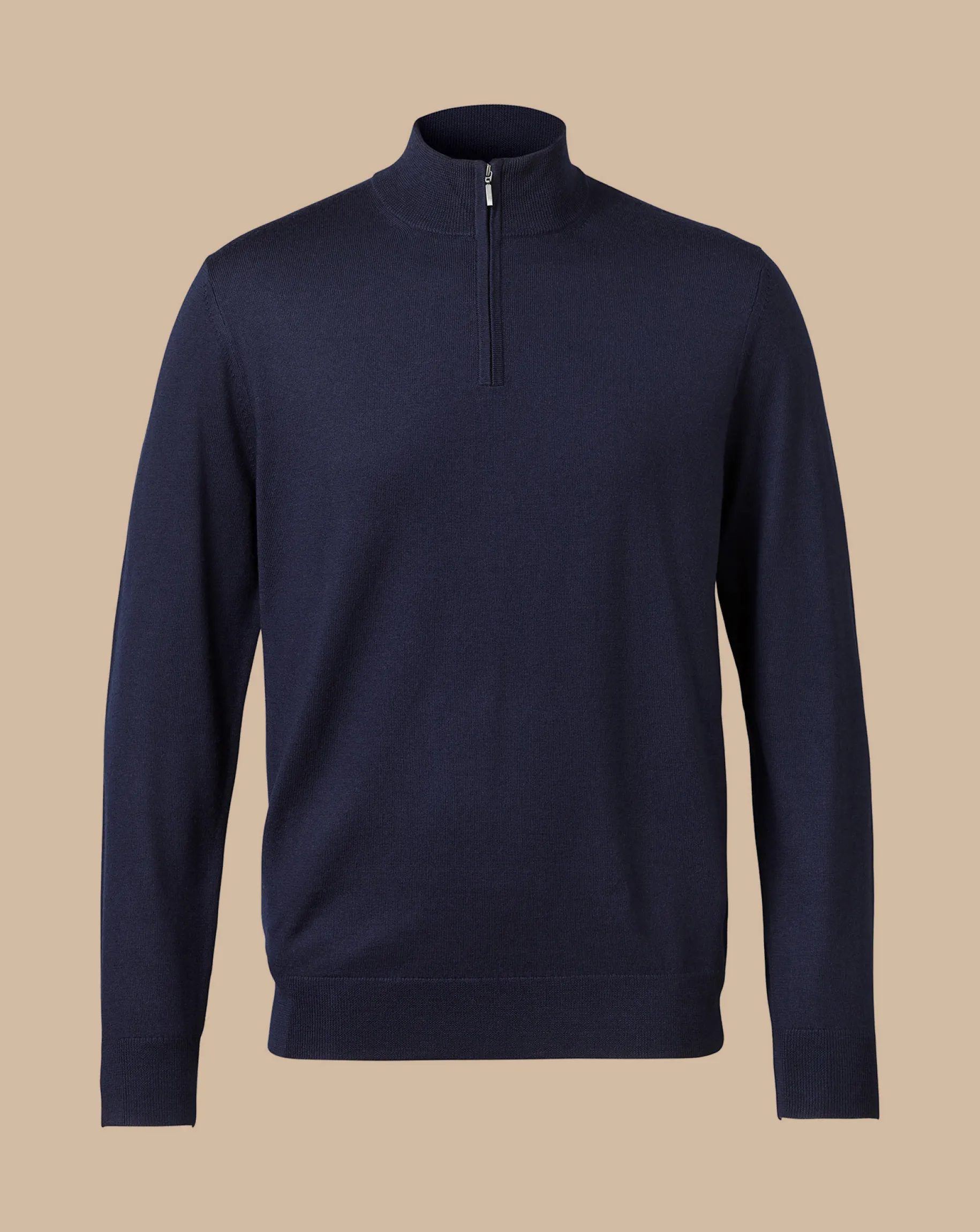 Sweaters|Quarter Zip Sweaters<Charles Tyrwhitt Merino Quarter Zip Sweater - Navy