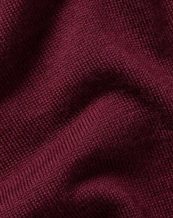 Seasonal Looks|Golf Collection<Charles Tyrwhitt Merino Quarter Zip Sweater - Burgundy