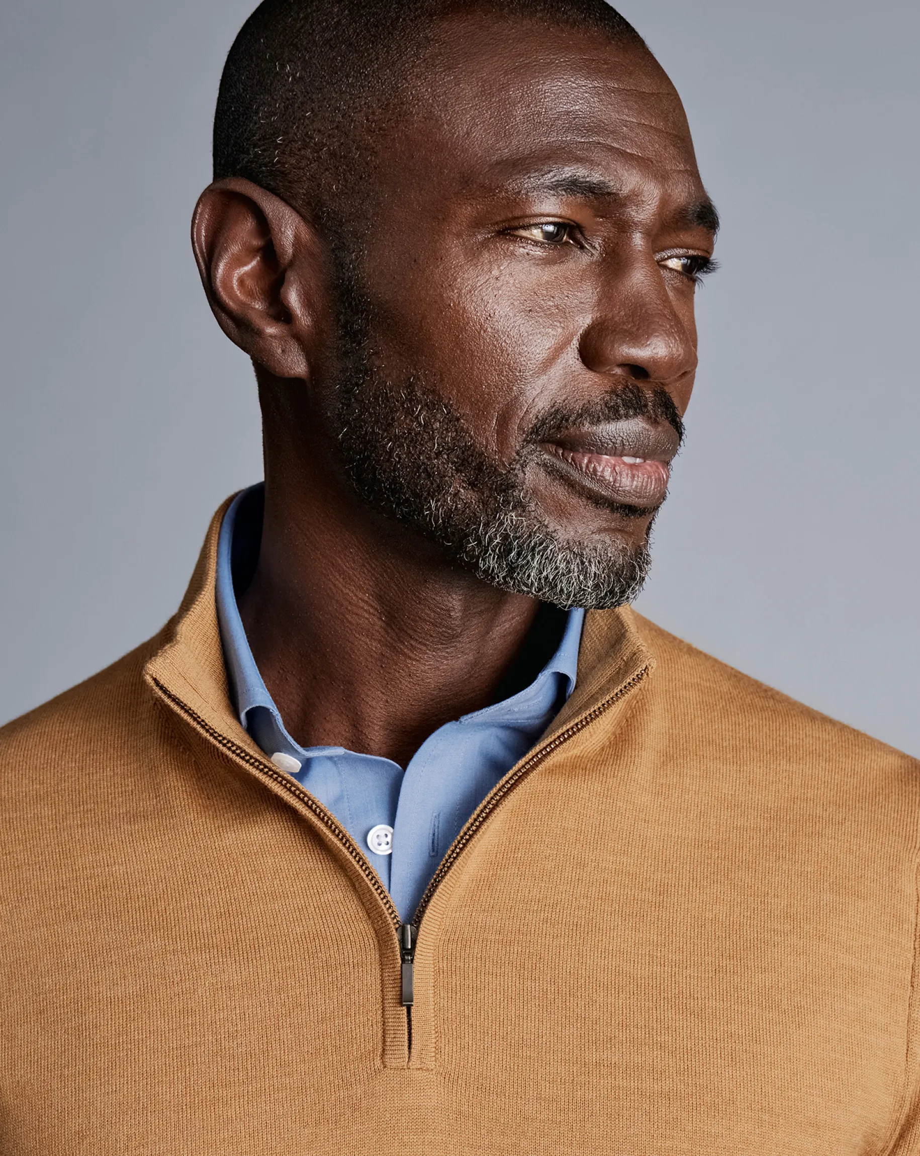 Sweaters<Charles Tyrwhitt Merino Quarter Zip Sweater - Gold