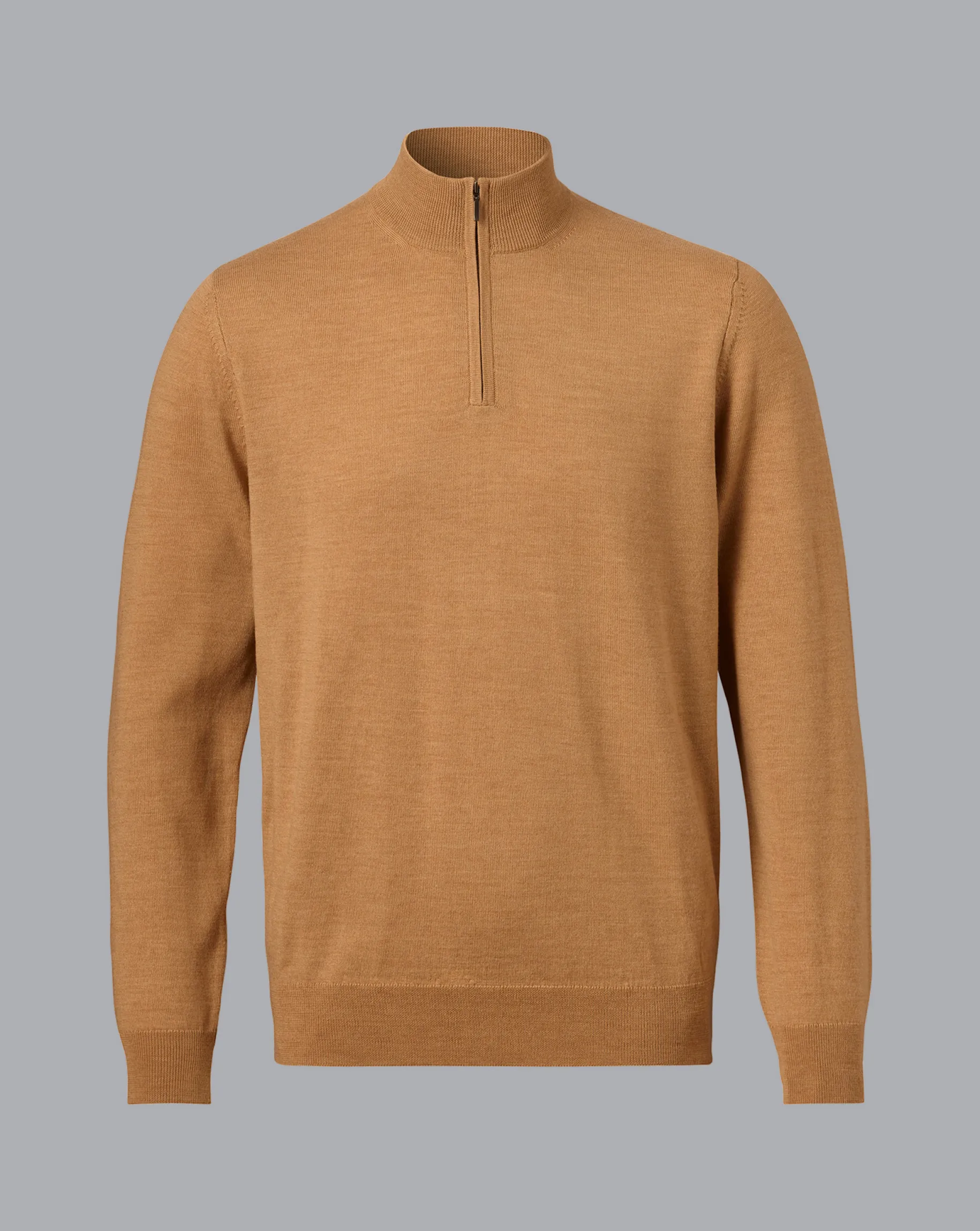 Sweaters<Charles Tyrwhitt Merino Quarter Zip Sweater - Gold