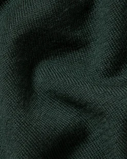 Green Sweaters|Quarter Zip Sweaters<Charles Tyrwhitt Merino Quarter Zip Sweater - Forest Green