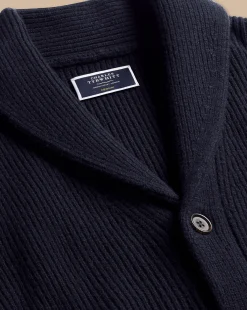 Blue Sweaters|Cardigans<Charles Tyrwhitt Merino Shawl Neck Chunky Cardigan - Navy