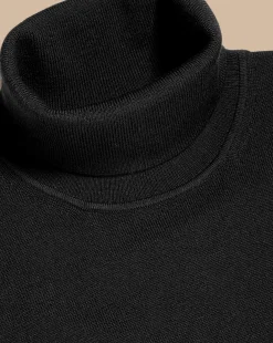 Turtleneck Sweaters|Sweaters<Charles Tyrwhitt Merino Turtleneck Sweater - Black