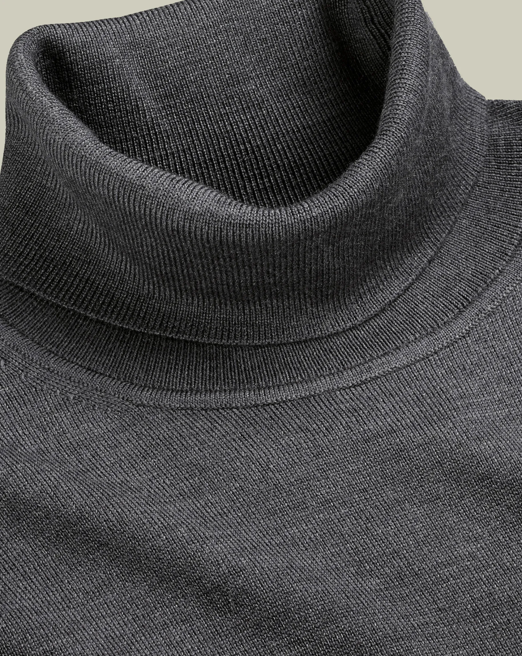 Seasonal Looks|Sweaters<Charles Tyrwhitt Merino Turtleneck Sweater - Grey