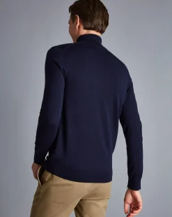 Seasonal Looks|Sweaters<Charles Tyrwhitt Merino Turtleneck Sweater - Navy