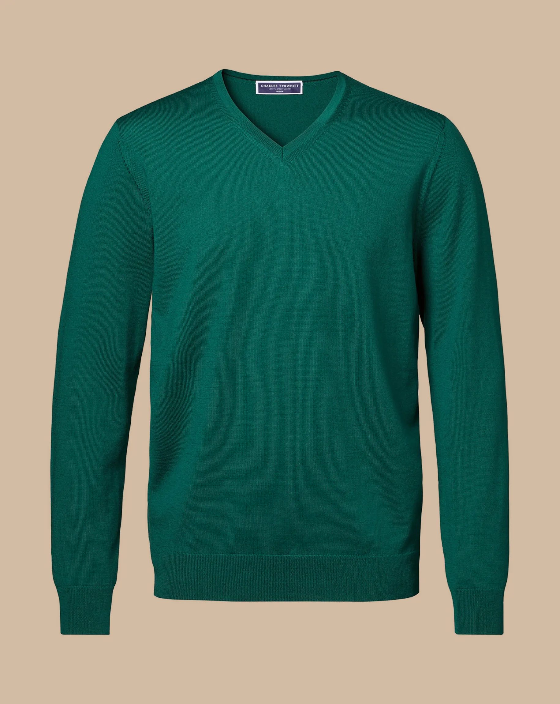 V-Neck Sweaters|Sweaters<Charles Tyrwhitt Merino V-Neck Sweater - Green