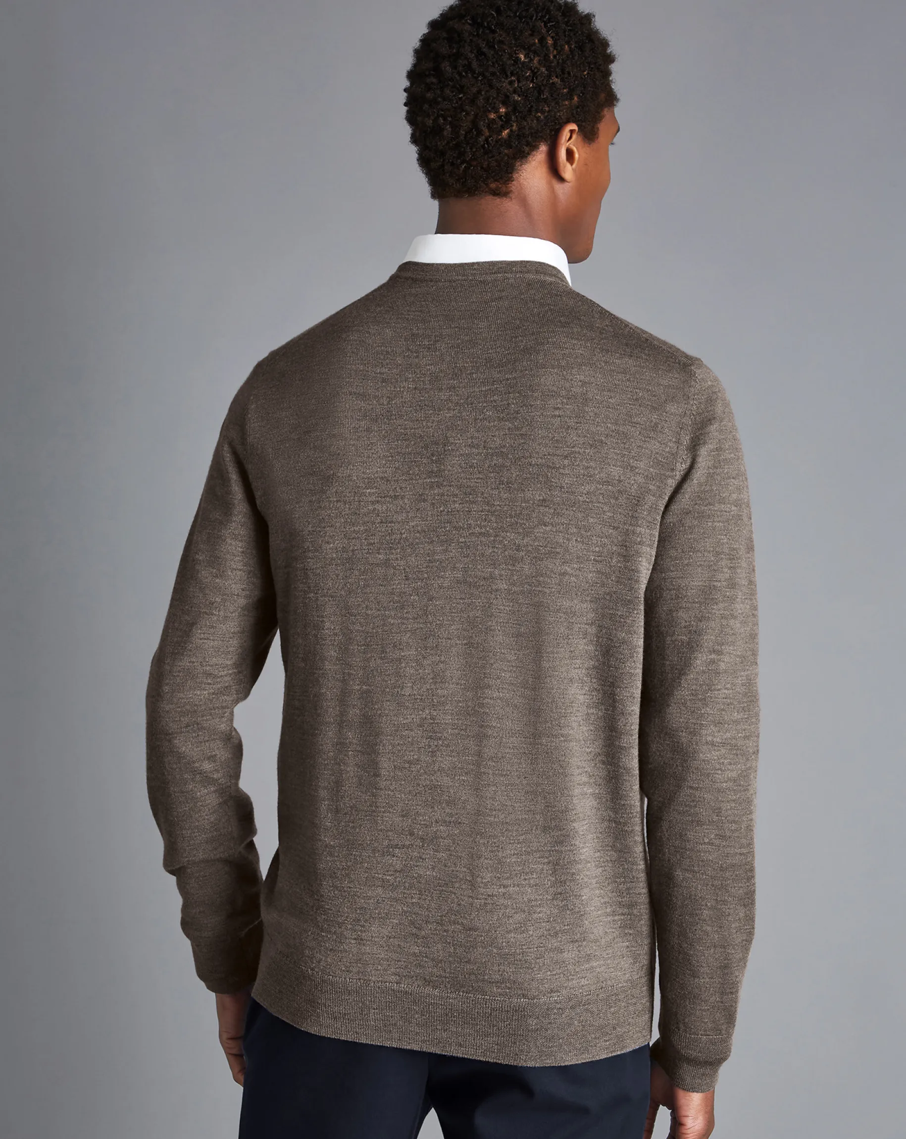 V-Neck Sweaters|Sweaters<Charles Tyrwhitt Merino V-Neck Sweater - Mocha
