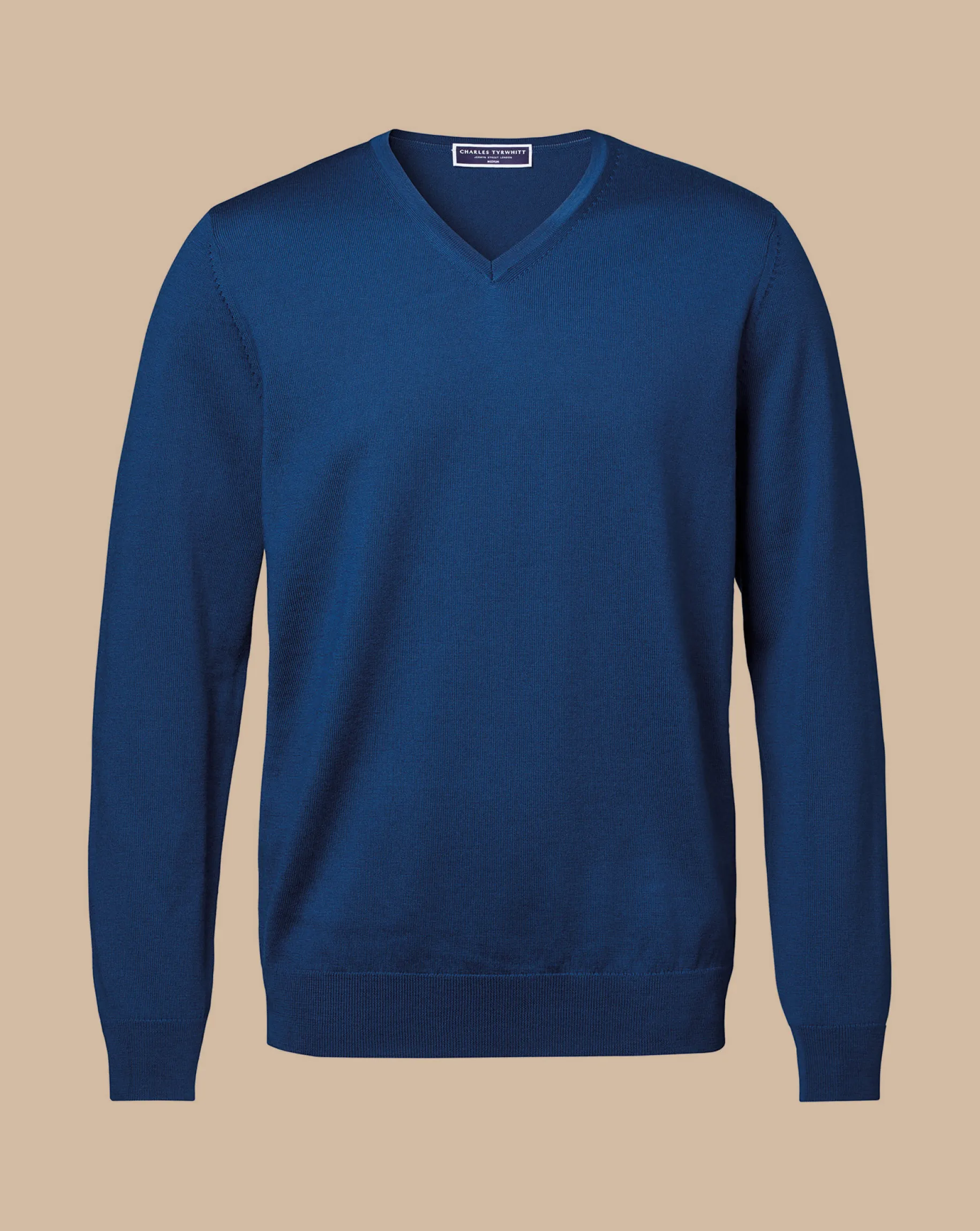 V-Neck Sweaters|Sweaters<Charles Tyrwhitt Merino V-Neck Sweater - Ocean Blue