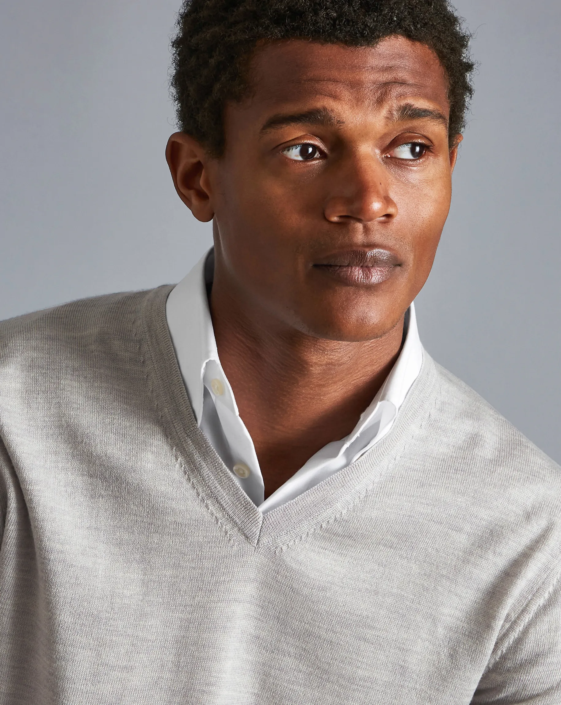 V-Neck Sweaters|Sweaters<Charles Tyrwhitt Merino V-Neck Sweater - Silver