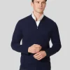 Blue Sweaters|Cardigans<Charles Tyrwhitt Merino Zip Through Bomber Jacket - Navy