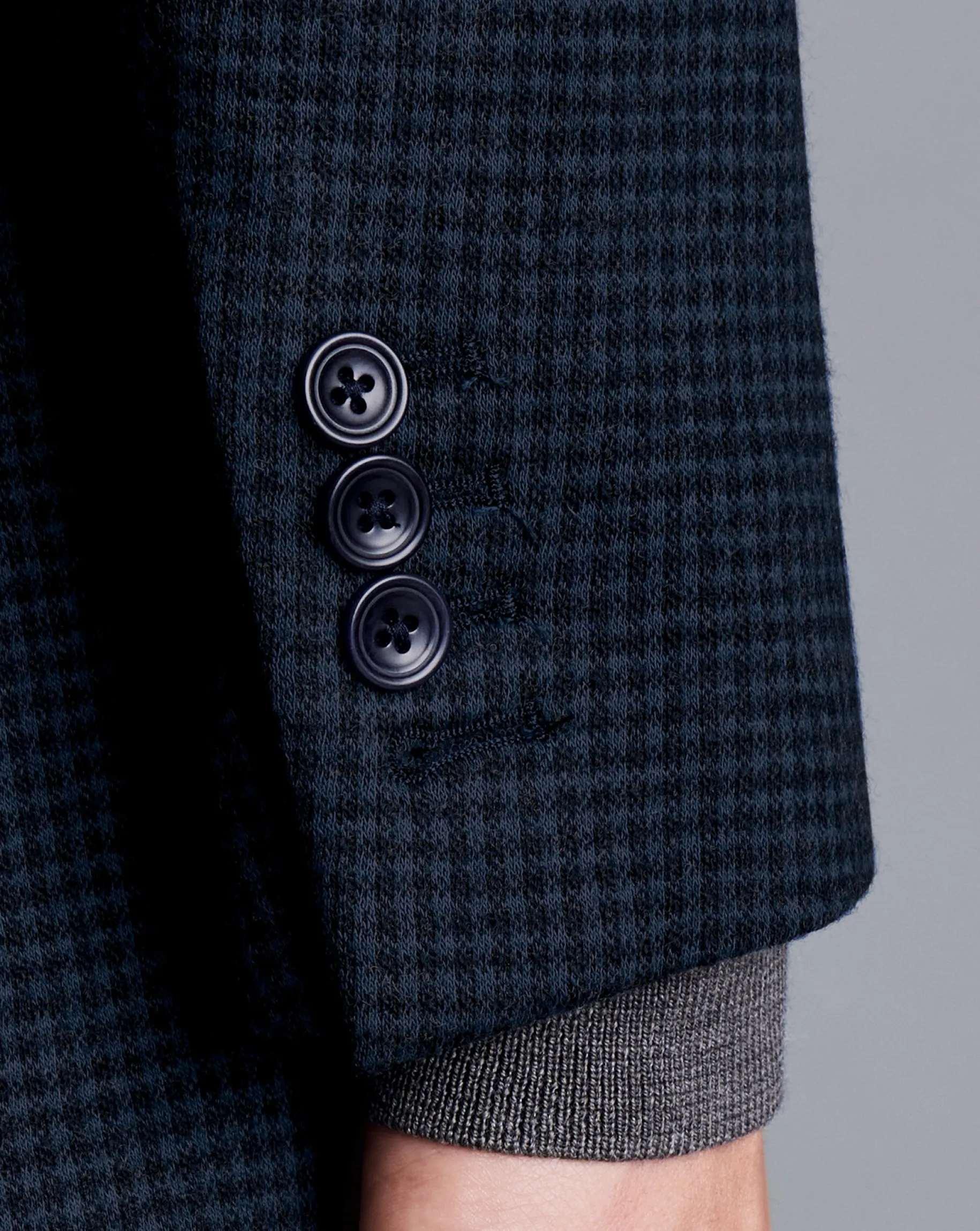 Coats & Jackets|Blazers<Charles Tyrwhitt Micro Check Italian Jersey Jacket - Navy