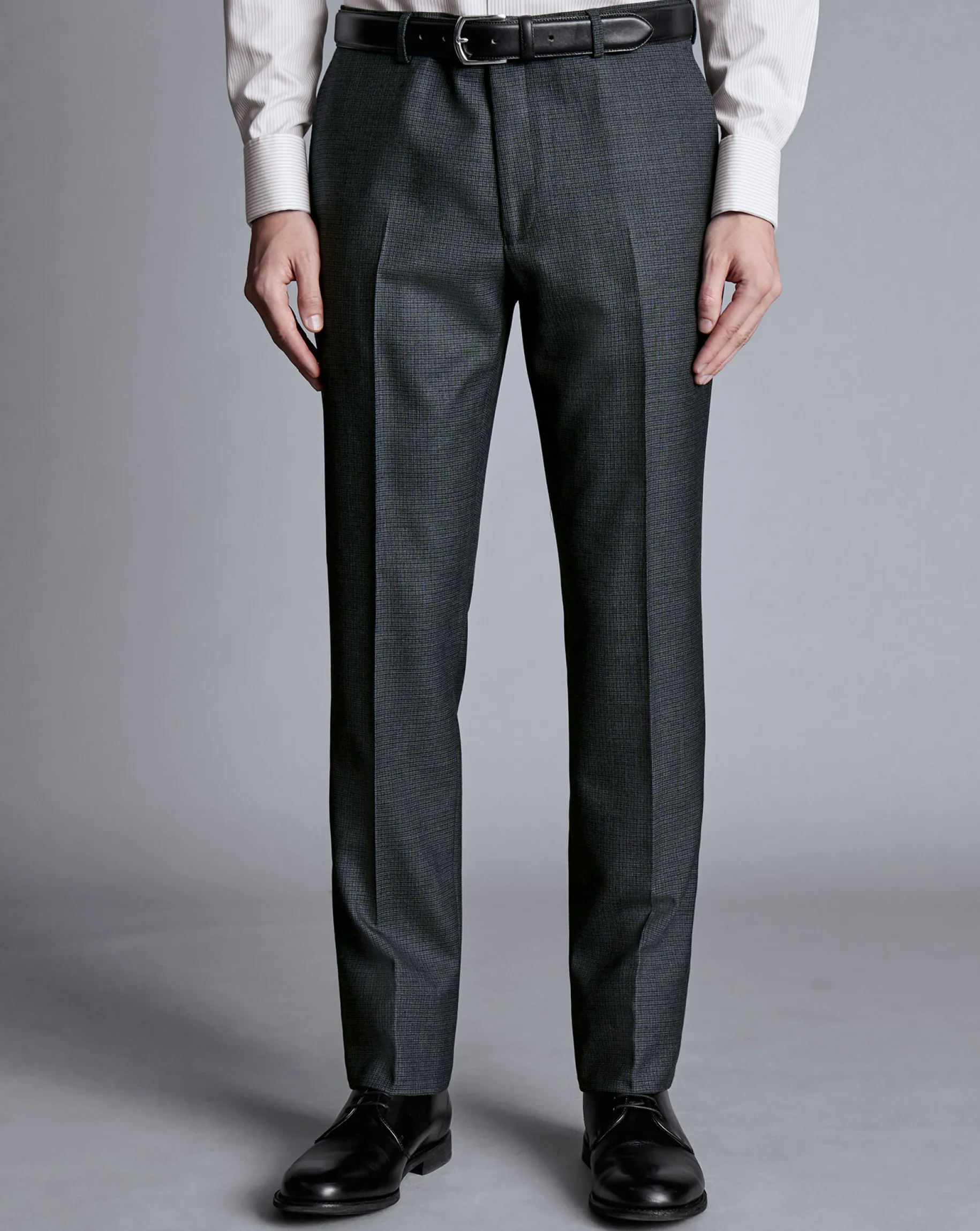 Suit Pants|Pants & Shorts<Charles Tyrwhitt Micro Check Suit Pants - Dark Grey