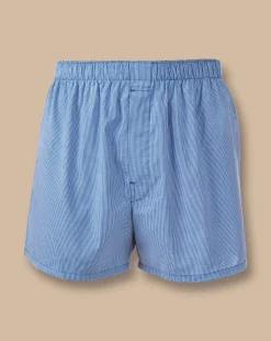 Underwear<Charles Tyrwhitt Micro Grid Woven Boxers - Royal Blue