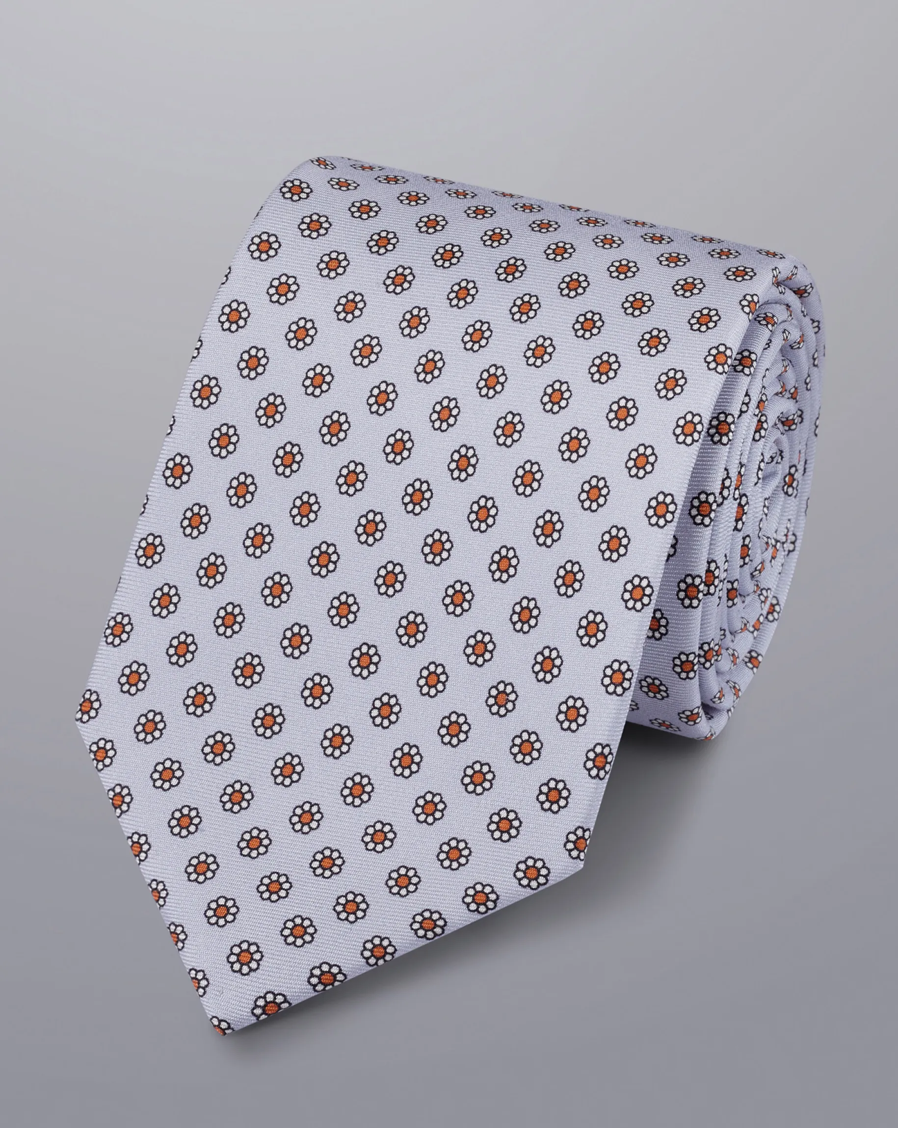 Accessories<Charles Tyrwhitt Mini Floral Print Silk Tie - Light Blue