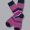 Accessories<Charles Tyrwhitt Multi Block Stripe Socks - Dark Pink