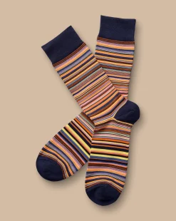 Socks<Charles Tyrwhitt Multi Stripe Socks - Orange